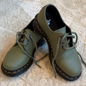 Dr. Martens Khaki Leather Lace-Up Shoes
